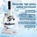 64X-2400X Monocular Optical Microscope Elementary School Children Science Experimental Biology Microscope Digital Microscope. 