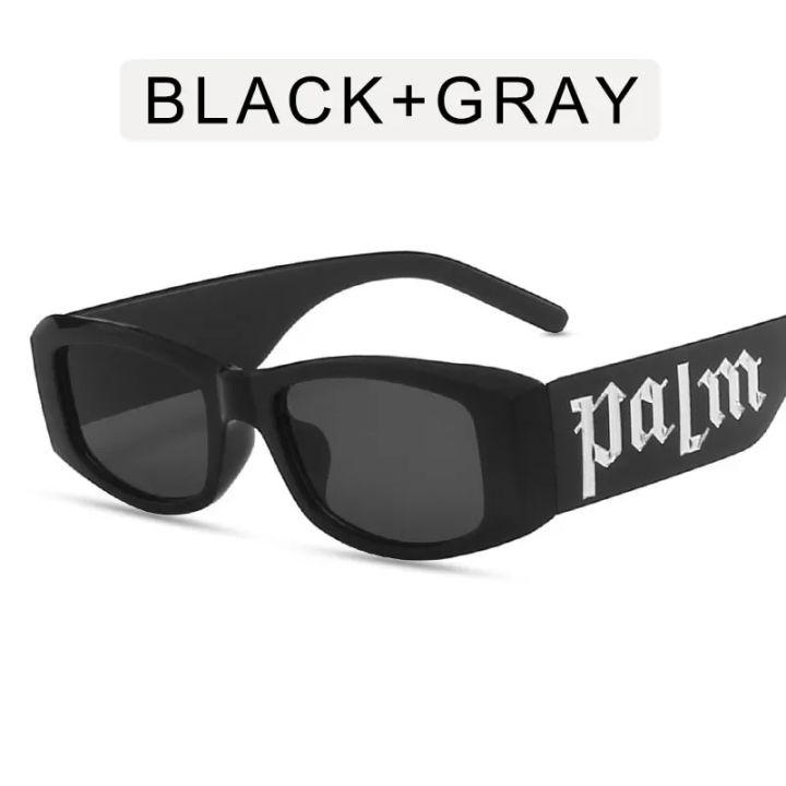 2023 New Punk Style PALM Letters Fashion Sunglasses Black Frame Ins Hip Hop Sun Glasses Unisex for Women Men