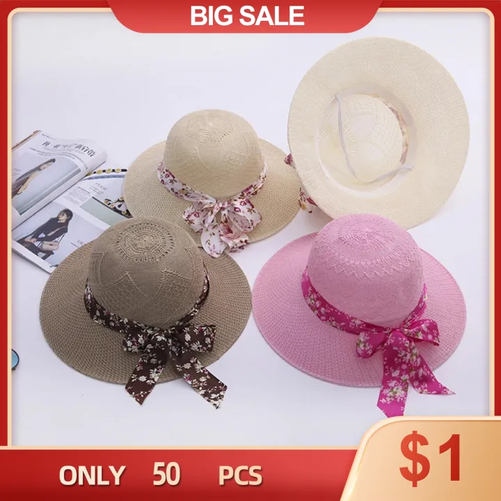 Summer%20Girls%20Sun%20Hats%20Wide%20Brim%20Bowknot%20Straw%20Hat%20with%20Ribbon%20Outdoor%20Sun%20Protection%20Women%20Hats%20Ladies%20Panama%20Caps%20-%20Image%203