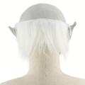 （New）Uniex cary Old Demon with White Eyebrow Mak Latex Cotume Head Mak for Halloween Party Prop. 