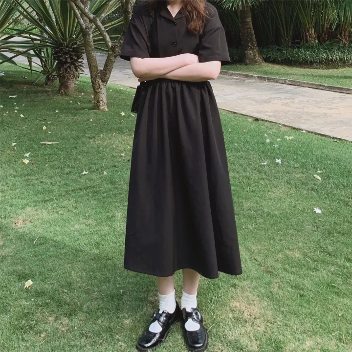 College%20Style%20Dress%20over%20the%20Knee%20Student%20Sweet%20Mori%20Girls%20Suit%20Collar%20Korean%20Style%20Slimming%20Mid-LengthaWord%20Skirt%20Summer%20-%20Image%208