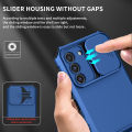 lthmy for Samsung Galaxy S22 Ultra 5G Rugged Dual Layer Stand Case with Sliding Camera Cover. 