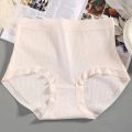 New Cotton Panties Plus Size Women's Underwear High Waist Tummy Control Briefs Underpants Female Solid Color Lingerie. 