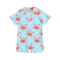 Children's swimsuits, boys' one-piece swimsuits, zippers, short-sleeved shorts, boxer cross-border supply, small crabs, children's swimsuits. 