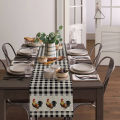 Party decoration, cotton sub farm rooster black and white plaid tablecloth, christmas dinner tablecloth, wedding linen tablecloth.