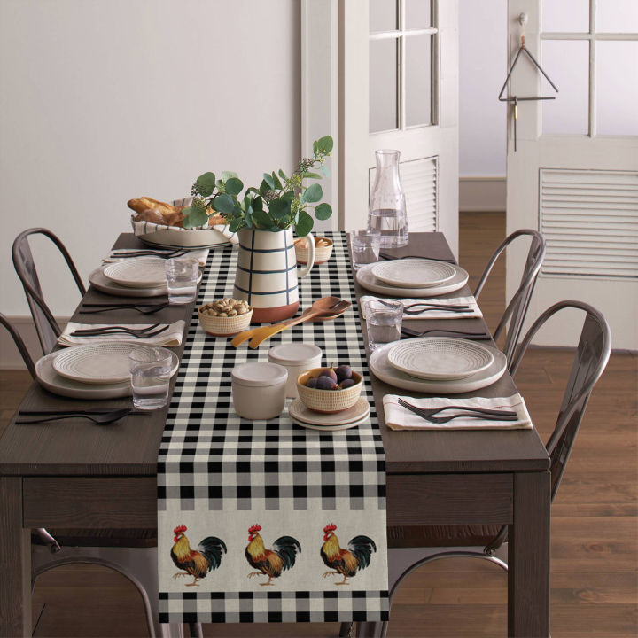 Party%20decoration,%20cotton%20sub%20farm%20rooster%20black%20and%20white%20plaid%20tablecloth,%20christmas%20dinner%20tablecloth,%20wedding%20linen%20tablecloth%20-%20Image%205
