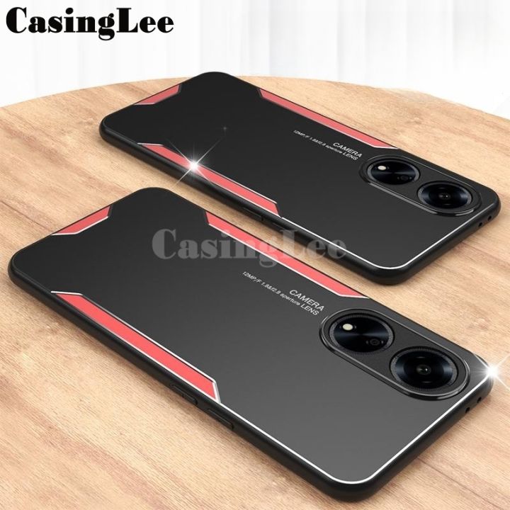 For OPPO A38 Case Aluminum Metal Matte Cover Soft Silicone Frame Camera Protection Cover for OPPO A38 Back Cover Phone Cases