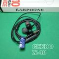 Geeoo X10 In-Ear Earphone with Microphone in Black - Enjoy Crisp and Clear Audio with These Earphones. 