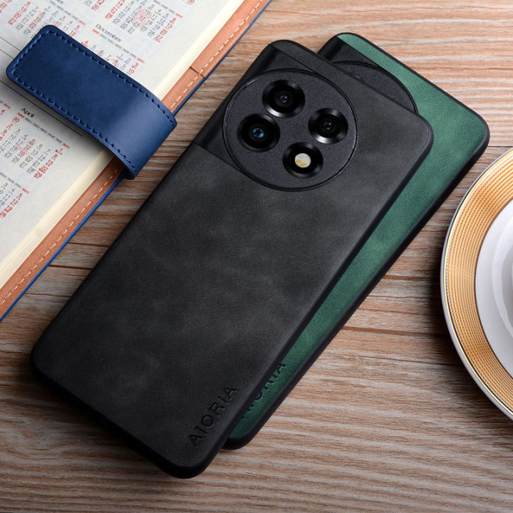 Ready Stock Aioria Leather phone case for Oneplus 11 5G Back cover fingerprint proof durable matte PU Leather skin soft TPU beside hard PC Full Cover Camera Shockproof Protection design casing