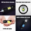 USB Rechargeable COB LED Flashlight High Power Zoomable Mini Torch With Pen Clip Outdoor Camping Emergency Tactical Flashlights. 
