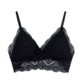 Fimage Youzhi French Style Lace Triangle Cup Thin Bra Silk Wireless Underwear Women's Sexy Beauty Back Bra.