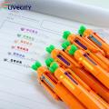 Signing Pen Carrot Shaped Ballpoint Pen 6 Color Retractable Stationery Pen for School Smooth Writing Ideal for Southeast Asian Buyers. 