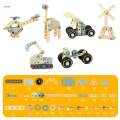 Nut Disassembly Toy, Pretend Game Tool, Creative Fine Motor Skills, Kids Construction Toy Set, Wooden Tool Set for Indoor Role Education.