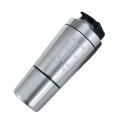 Stainless Steel Water Bottle Protein Shaker With Compartment For Bodybuilding Nutrition Supplements Gym Metal Mixer Cup 600ml. 