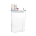 2L Rice Storage Container with Measuring Cup Transparent Sealed Food Storage Containers for Grain Cereal Soybean Snack Pet Food in Kitchen Pantry Fridge.