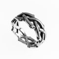 Cross-border thorns and vines braided titanium steel ring hip-hop trend wear non-fading niche personality hand jewelry for men. 