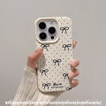 Trendy Brand Simple Cute Bow Knot Creative Candy Bow Case Compatible for IPhone 11 13 12 15 14 XR 16 Pro Max XS X Max 16 14 15 Plus Luxury Leather Texture Skin Feel Soft Cover. 