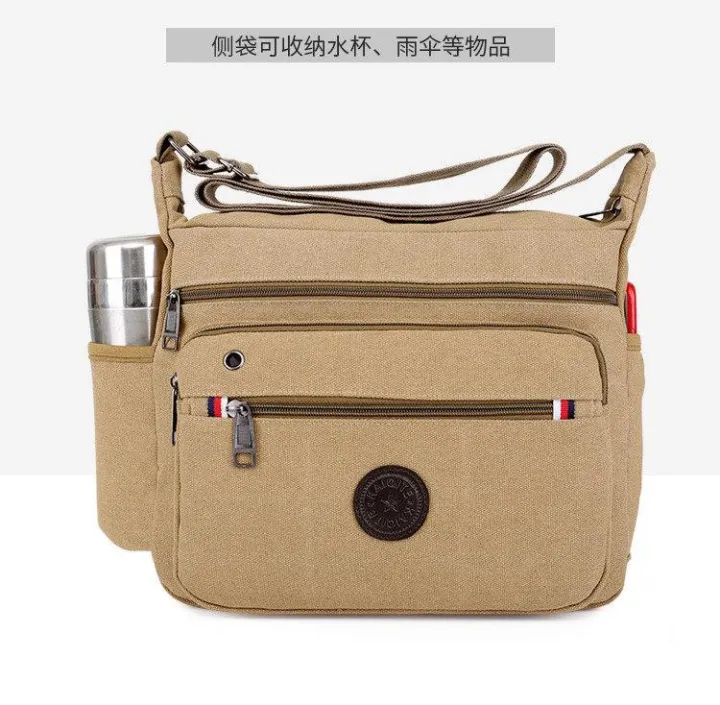 %E3%80%90Toy%20life%20hall%E3%80%91Canvas%20Men'S%20One-Shoulder%20Bag%20Korean%20Edition%20Large%20Capacity%20Bag%20Leisure%20Travel%20Shoulder%20Backpack%20-%20Image%203