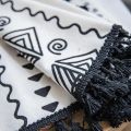 Bohemian Ethnic Style Curtain Cotton Linen Thin Window Decorative Geometry Printing Bedroom Finished Curtains cortinas boho. 