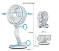 Powerful Rechargeable Table Cum Wall AC DC Fan with LED Light. 