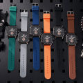 Liu's large dial fashion new double layer square case belt casual men's personality sports quartz watch wholesale. 