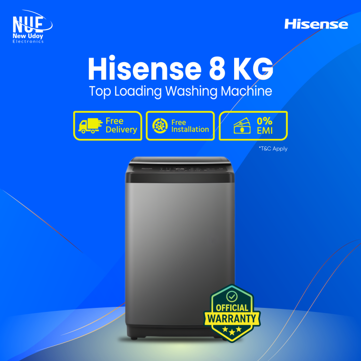 Hisense official 8 kg Top Loading WTJA8012UT/BD3 Washing Machine 🚚 Free Delivery 💳 0% EMI Available, Official Warranty by Fair Electronics