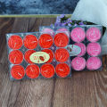Migeet Rose Scented Tea Lights Candles 12 Packs 2 Hours Burn Duration Highly Scented Rose Shaped Candle Set for Wedding Proposal Birthday Valentines Day Festivals Pink.