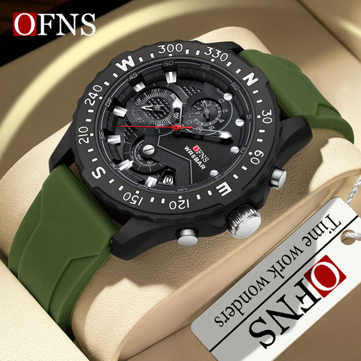 OFNS Waterproof Watch Brand Electronic Quartz Watch Fashionable Calendar Waterproof Men's Watch NS1302-4