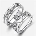 Alloy Material Silver Color Couple Ring One pair - Ring For Girls. 