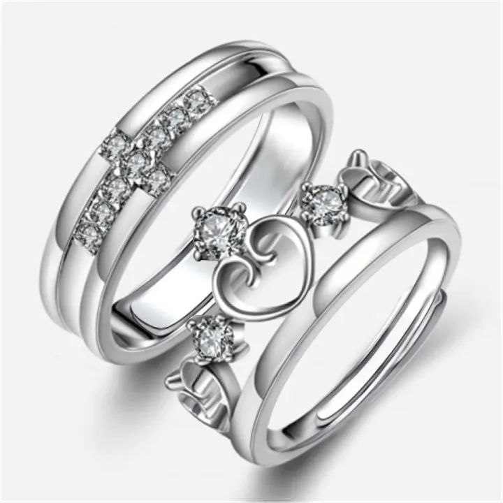 Alloy%20Material%20Silver%20Color%20Couple%20Ring%20One%20pair%20-%20Ring%20For%20Girls%20-%20Image%203