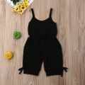 【Happy childhood memories】(NEW)2020 Summer Baby Girls Rompers Kids Toddler Baby Girls Bow Sleeveless Pocket Romper Jumpsuit Children Girls Overalls Clothes Outfits.