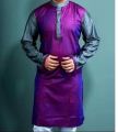 Stylish Menz Comfortable Purple Contrast Ash Panjabi. 