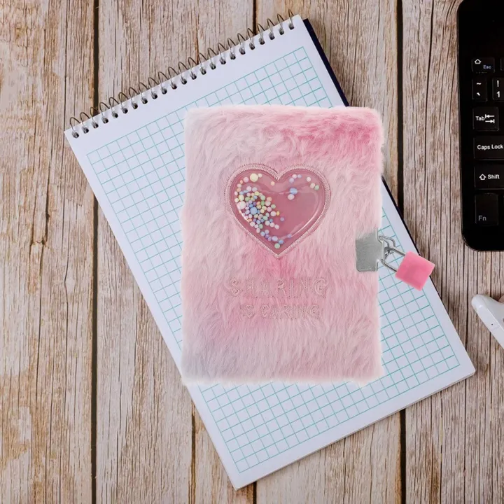 Girl's%20Diary%20Fuzzy%20Lock%20Journal%20Soft%20Cover%20Furry%20Notebook%20with%20Notebooks%20for%20Kids%20Heart%20Account%20Locking%20Writing%20Girls%20-%20Image%204