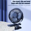 Portable USB Table Fan Clip-on Type Rechargeable Cooling Mini Ultra Quiet Desk Fan 720 Degree Rotation Adjustable Clip-on Fan.