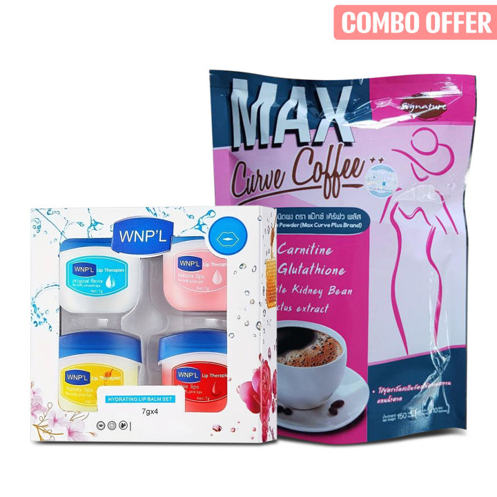 Special Combo Offer of Max Curve Coffee and WNP'L Lip Therapy (4 Pieces in a Box)