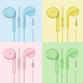 3.5mm Wired Headset Macaron Earphone In-Ear Headphone Music Multicolors 1.2m with Microphone Earphones Universal for Smart Phone. 