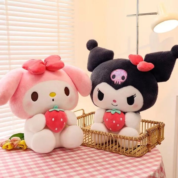 26Cm Plushies Sanrio Kuromi My Melody Plush Dolls Toys Cute Strawberry Stuffed Animals Plush Toy Pillow Bedroom Decoration Gift Honoria