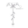 Stonefans Summer 2Pcs Set Rhinestone Leaf Finger Anklet for Women Luxury Silver Color Leaf Hand Harness Bracelet Jewelry Gift.