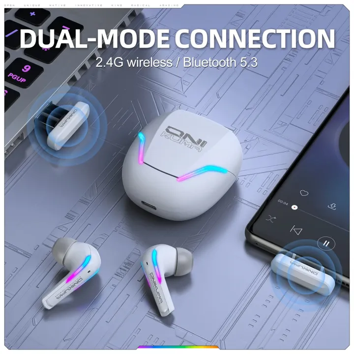 ONIKUMA%20T27%20Bluetooth%20&%202.4G%20Dual%20Mode%20Wireless%20Gaming%20Earbuds%20with%20ENC%20Mic%20%7C%20White%20-%20Image%206