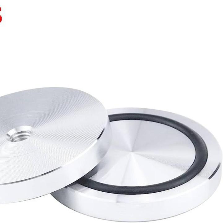 4 pcs (1 Set) 1.5 Inch Solid Aluminum Circle Disc Glass Top Adapter For Table Bar With Anti Slip Rubber Ring Glass Stopper