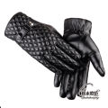 【Versatile】 Screen Leather Gloves Men Outdoor Riding Tram Black Autumn and Winter Thin Fleece Warm Gloves Wholesale Live Stream Supply. 