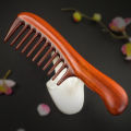 Curly massage daily necessities, wide toothed comb, children's household long hair handle, green sandalwood comb.