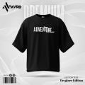 Avro Premium Men's Semi Drop Shoulder T shirt Black Color - Adventure - Cotton Fabric Soft & Comfortable - Tshirt For Men. 