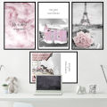 Leafy Floral 16 Inch x 10 Inch Framed Wall Art Canvas And Home Decor Wall Painting (Set of 4 piece). 