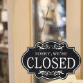 2/1pc Shop Open Closed Sign Board Double Sided Open Close Door Tag Retro Wood Hanging Plaque for Coffee Door Window Accessories.