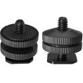 1/4"-20 Camera Hot Shoe Mount, 1 Pack Flash Cold Shoe Mount Tripod Screw Adapter for DSLR Rig Black. 