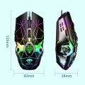 LEAVEN 7 Keys 4000DPI USB Wired Computer Office Luminous RGB Mechanical Gaming Mouse, Cabel Length:1.5m, Colour: S30 Black.