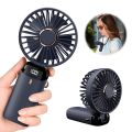 Portable Handheld Personal Rechargeable Fan LED Digital Display 90°Adjustable.