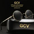 GCV Brand Copper Alloy Steampunk Round Polarized Sunglasses Vintage Men Women Male Female Sun Glasses Classic UV400 Metal Frame.