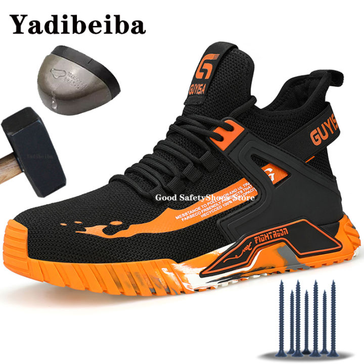 Steel Toe Safety Boots Footear Men Women Work Shoes Breathable Lightweight Work Boots Men Safety Shoes Indestructible Boots Male BunnyGarden